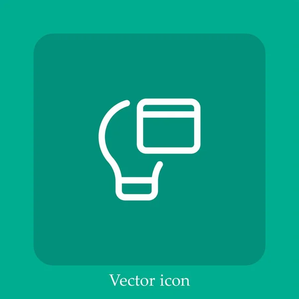 Icono Del Vector Web Icon Line Lineal Con Carrera Editable — Vector de stock