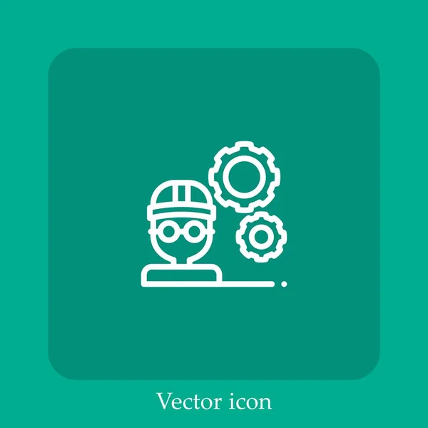 Arquiteto Ícone Vetor Linear Icon Line Com Curso Editável — Vetor de Stock