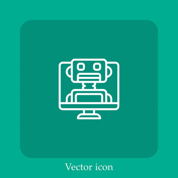 Ícone Vetorial Bot Linear Icon Line Com Curso Editável — Vetor de Stock