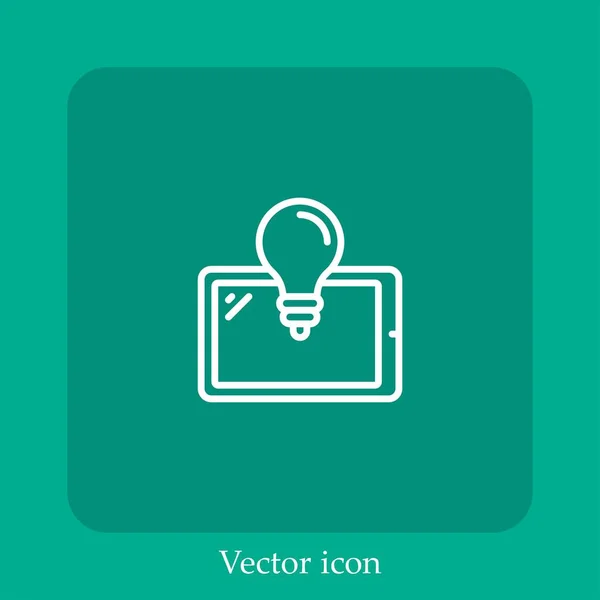 Tablett Vektor Ikon Linjär Ikon Line Med Redigerbar Stroke — Stock vektor