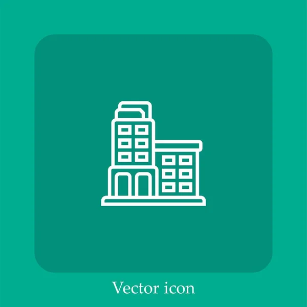 Construção Ícone Vetor Linear Icon Line Com Curso Editável — Vetor de Stock