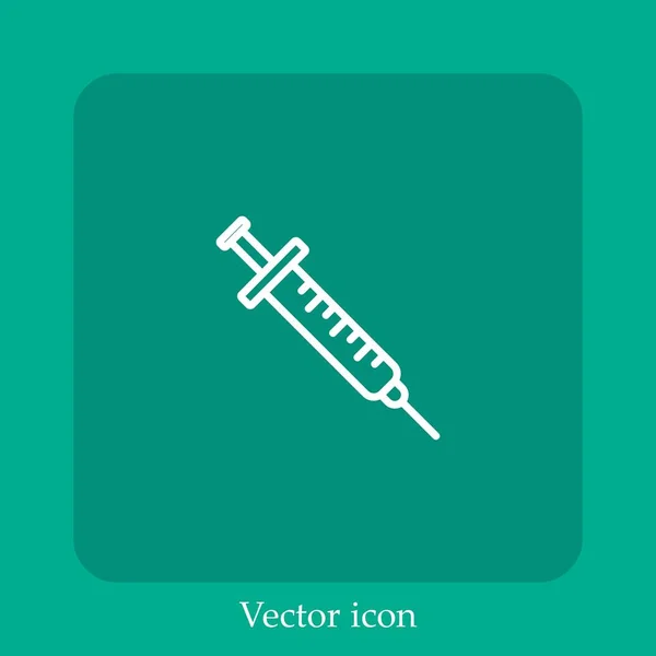 Spritze Vektor Symbol Lineare Icon Line Mit Editierbarem Strich — Stockvektor