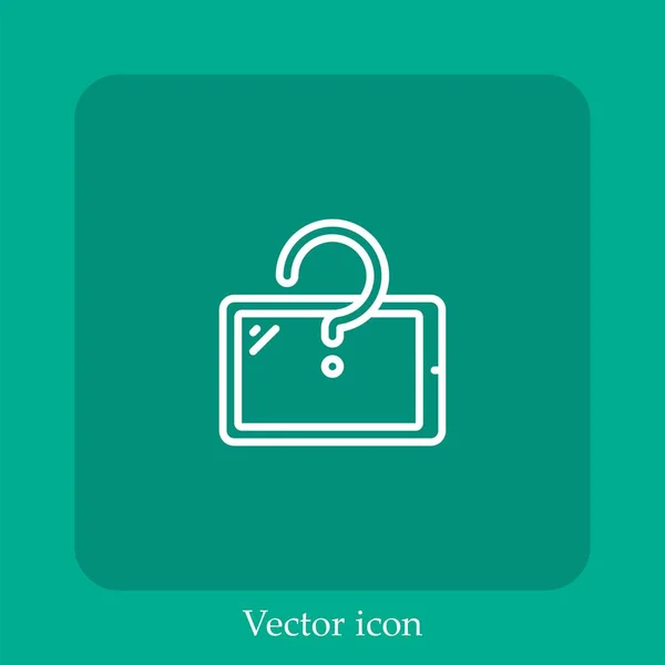 Tabletta Vektor Ikon Lineáris Ikon Line Szerkeszthető Stroke — Stock Vector