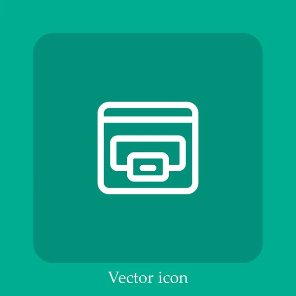 Ícone Vetorial Online Linear Icon Line Com Curso Editável — Vetor de Stock