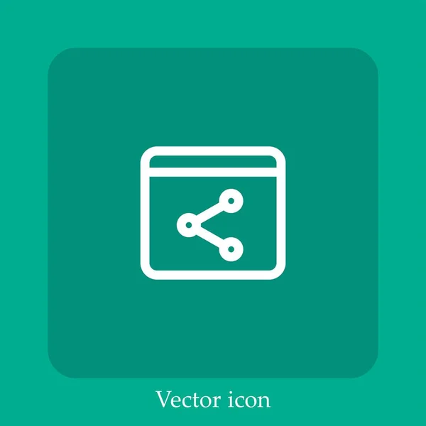 Compartir Icono Vector Icon Line Lineal Con Carrera Editable — Vector de stock