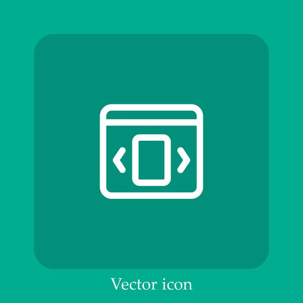 Slide Vetor Ícone Linear Icon Line Com Curso Editável — Vetor de Stock