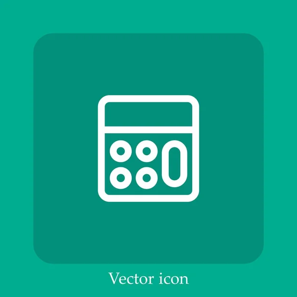 Rechner Vektor Symbol Lineare Icon Line Mit Editierbarem Strich — Stockvektor