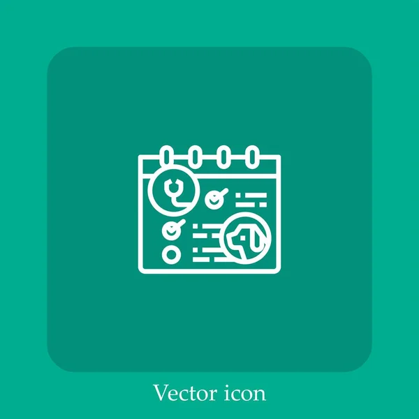 Icône Vectorielle Calendrier Icône Linéaire Ligne Avec Trait Modifiable — Image vectorielle