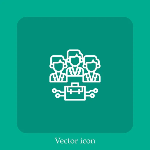 Icono Vector Negocio Icon Line Lineal Con Carrera Editable — Vector de stock