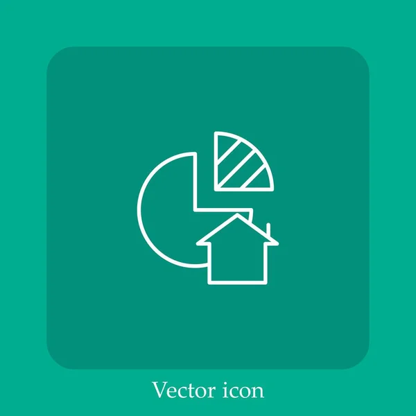 Графовый Векторный Значок Linear Icon Line Редактируемым Штрихом — стоковый вектор