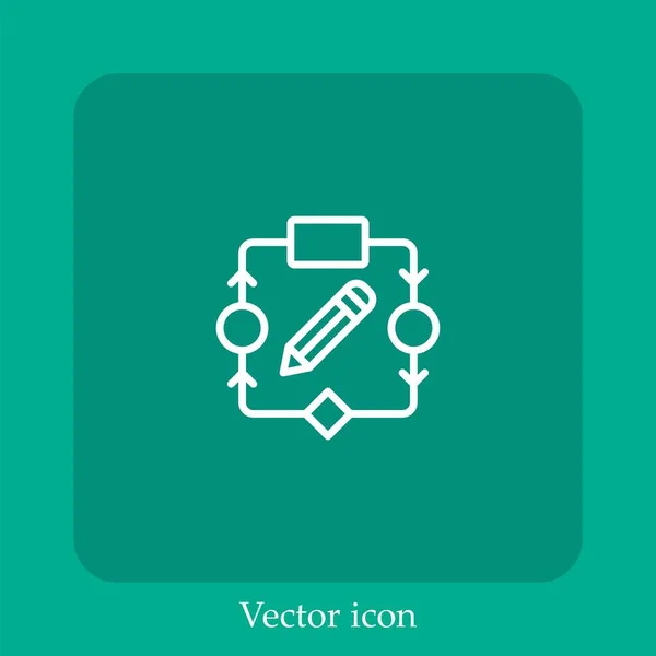 Ícone Vetorial Algoritmo Linear Icon Line Com Curso Editável — Vetor de Stock