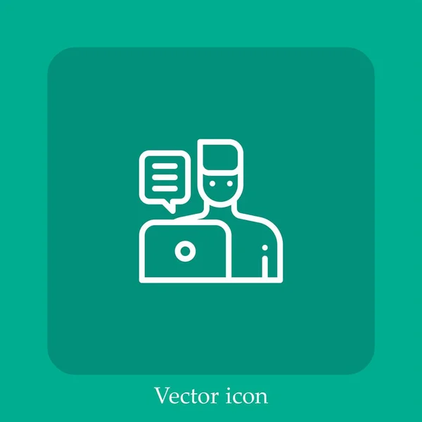 Elearning Vektor Icon Lineare Icon Line Mit Editierbarem Strich — Stockvektor