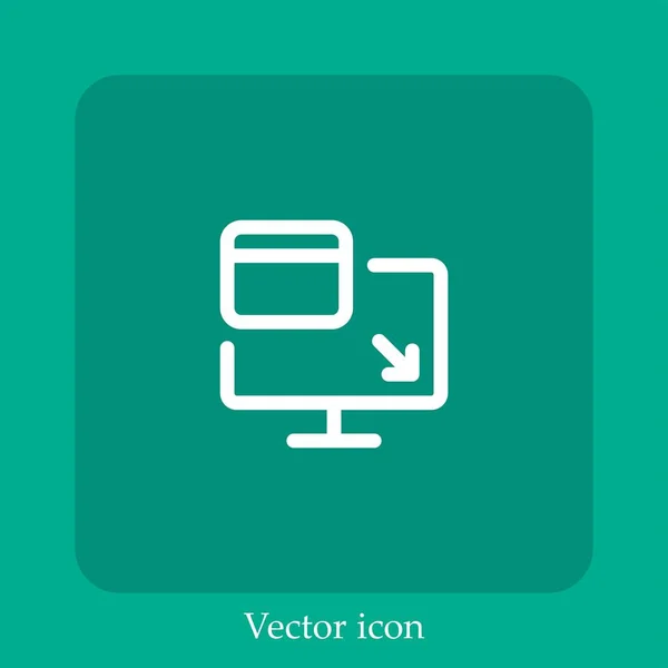 Minimiser Icône Vectorielle Icône Linéaire Ligne Avec Course Modifiable — Image vectorielle