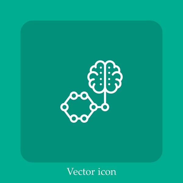 Künstliche Intelligenz Vektor Symbol Lineare Icon Line Mit Editierbarem Strich — Stockvektor