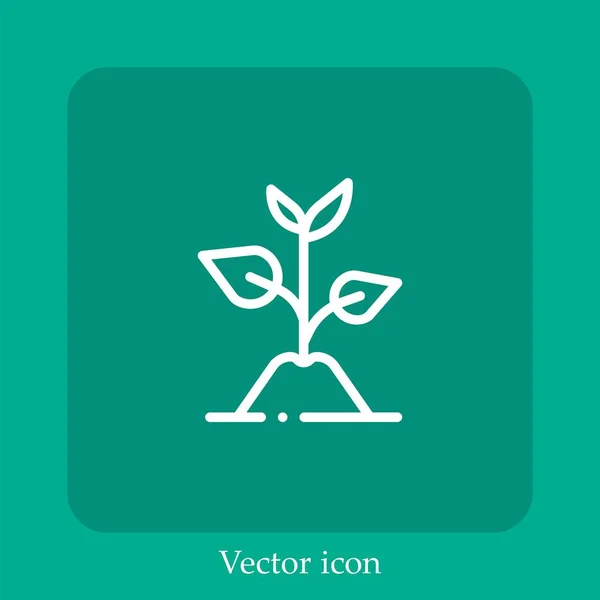 Ícone Vetor Peixe Linear Icon Line Com Curso Editável — Vetor de Stock