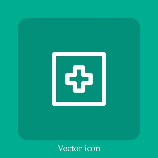 Icône Vectorielle Hospitalière Icône Linéaire Ligne Avec Course Modifiable — Image vectorielle
