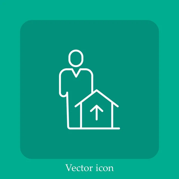 Verkäufer Vektor Symbol Lineare Icon Line Mit Editierbarem Strich — Stockvektor