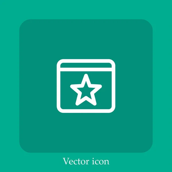 Bladwijzer Vector Pictogram Lineair Icon Line Met Bewerkbare Slag — Stockvector