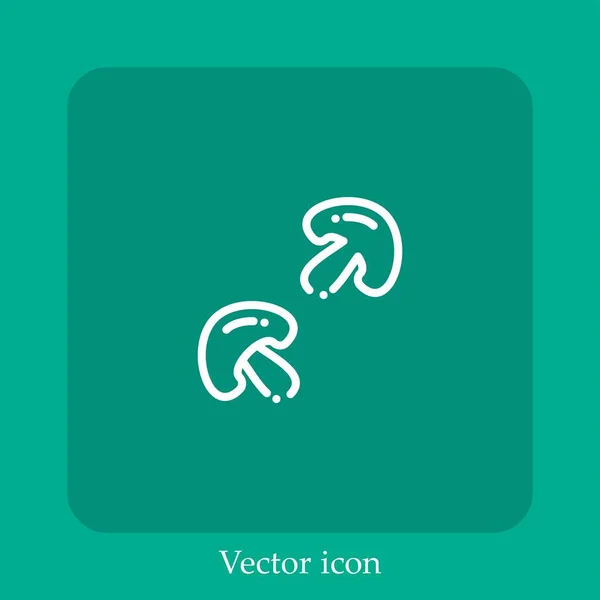 Mushroom Vector Icon Linear Icon Line Editable Stroke — Stock Vector