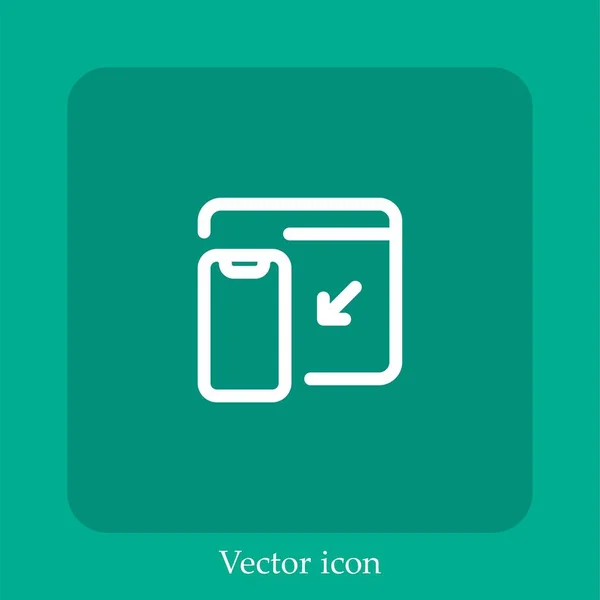 Ícone Vetor Smartphone Linear Icon Line Com Curso Editável — Vetor de Stock