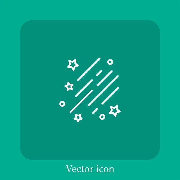 Icono Del Vector Del Velocímetro Icon Line Lineal Con Carrera — Vector de stock