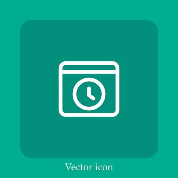 Ícone Vetor Navegador Web Linear Icon Line Com Curso Editável — Vetor de Stock