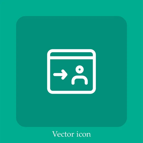 Cerrar Sesión Icono Vector Icon Line Lineal Con Carrera Editable — Vector de stock