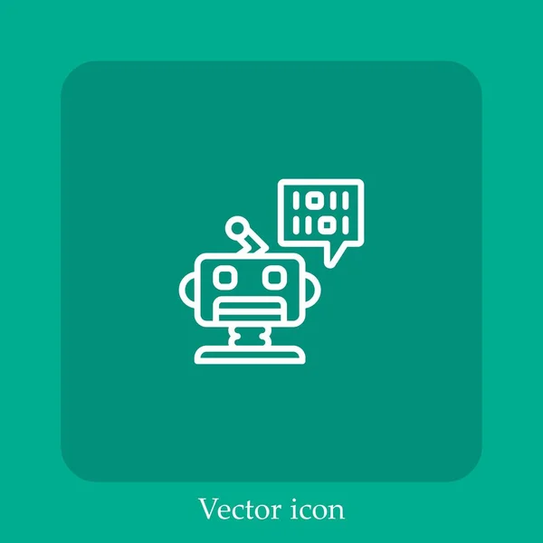 Ícone Vetorial Robô Linear Icon Line Com Curso Editável — Vetor de Stock