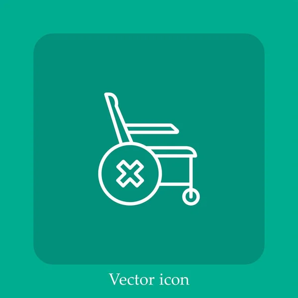 Wheelchair Vector Icon Linear Icon Line Editable Stroke — Stock Vector