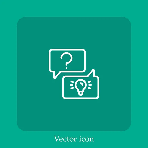 Icono Vector Pregunta Icon Line Lineal Con Carrera Editable — Vector de stock