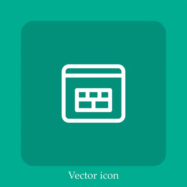 Firewall Vector Icono Icon Line Lineal Con Carrera Editable — Vector de stock