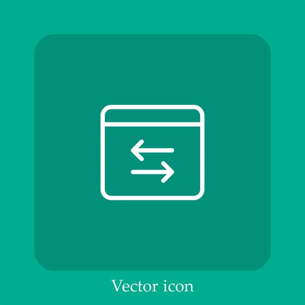 Icono Vector Transferencia Icon Line Lineal Con Carrera Editable — Vector de stock