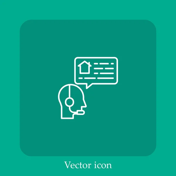 Kundendienst Vektor Symbol Lineare Icon Line Mit Editierbarem Strich — Stockvektor