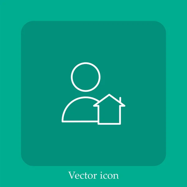 Icône Vectorielle Utilisateur Icône Linéaire Ligne Avec Trait Modifiable — Image vectorielle