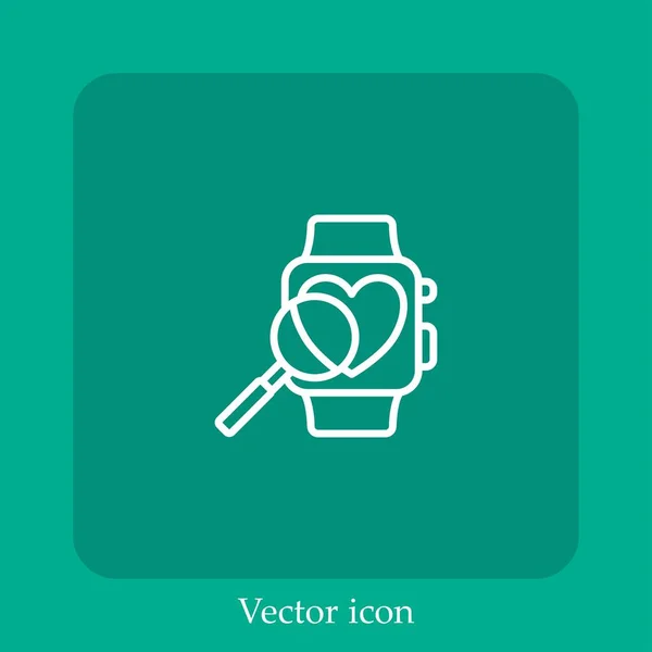 Reloj Pulsera Icono Vector Icon Line Lineal Con Carrera Editable — Vector de stock