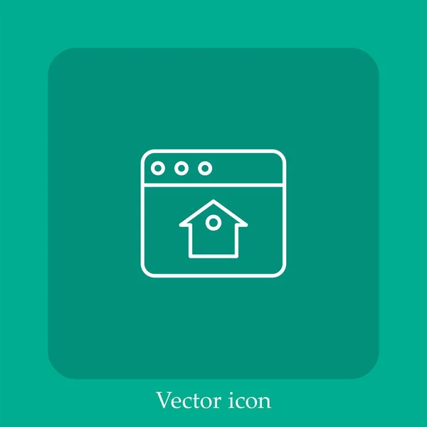 Ícone Vetorial Website Linear Icon Line Com Curso Editável — Vetor de Stock