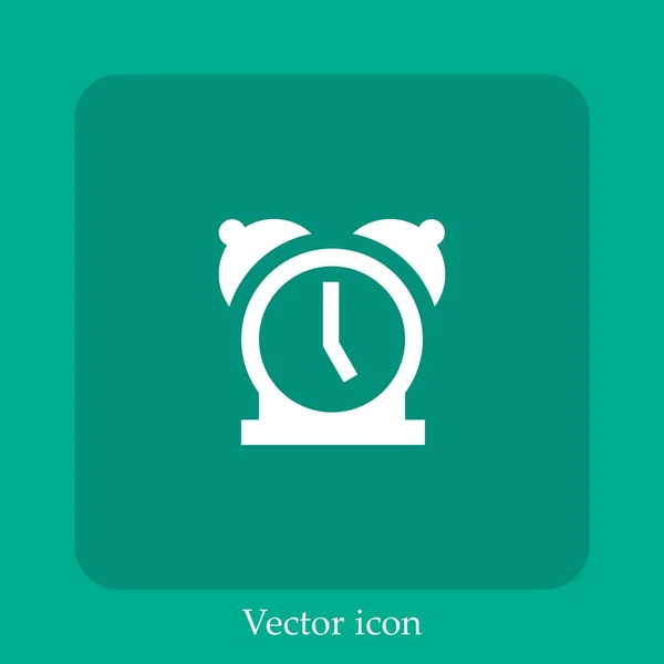 Значок Вектора Будильника Линейный Строка Редактируемым Штрихом — стоковый вектор