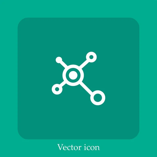 Icône Vectorielle Analytique Icône Linéaire Ligne Avec Course Modifiable — Image vectorielle