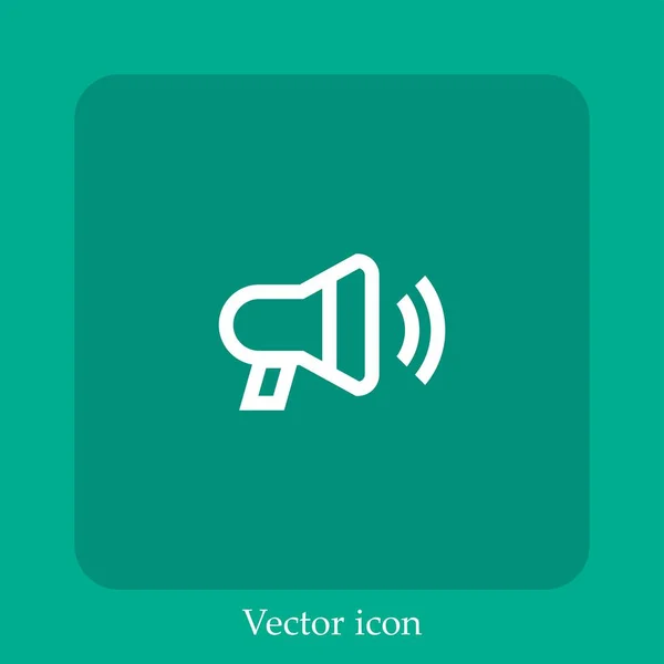 Icône Vectorielle Annonce Icône Linéaire Ligne Avec Trait Modifiable — Image vectorielle