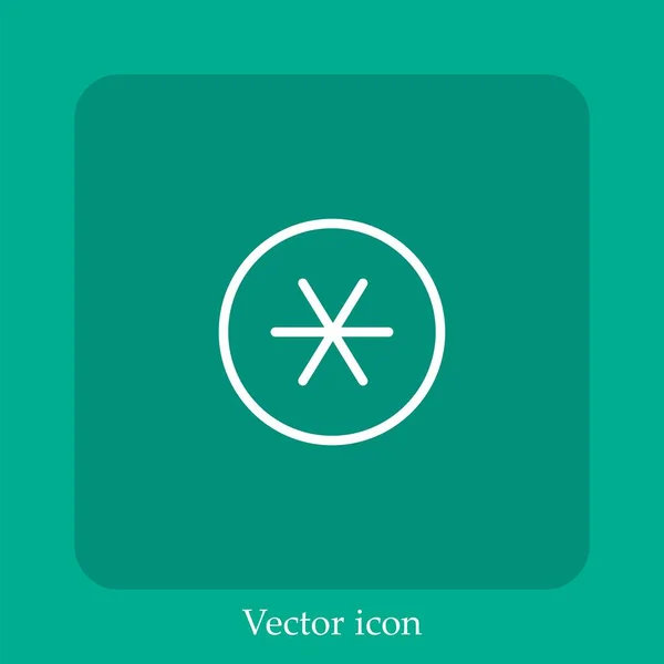 Asterisco Ícone Vetor Linear Icon Line Com Curso Editável — Vetor de Stock