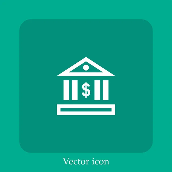 Icono Vector Bancario Icon Line Lineal Con Carrera Editable — Vector de stock