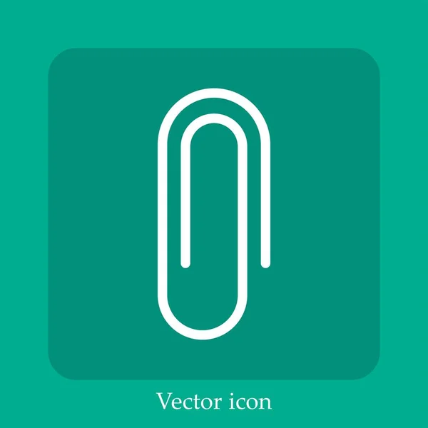 Gran Clip Papel Icono Vectorial Icon Line Lineal Con Carrera — Vector de stock