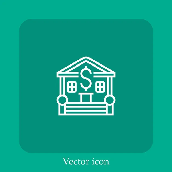 Bank Vektor Symbol Lineare Icon Line Mit Editierbarem Strich — Stockvektor