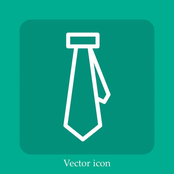 Big Tie Vector Icon Linear Icon Line Editable Stroke — Stock Vector