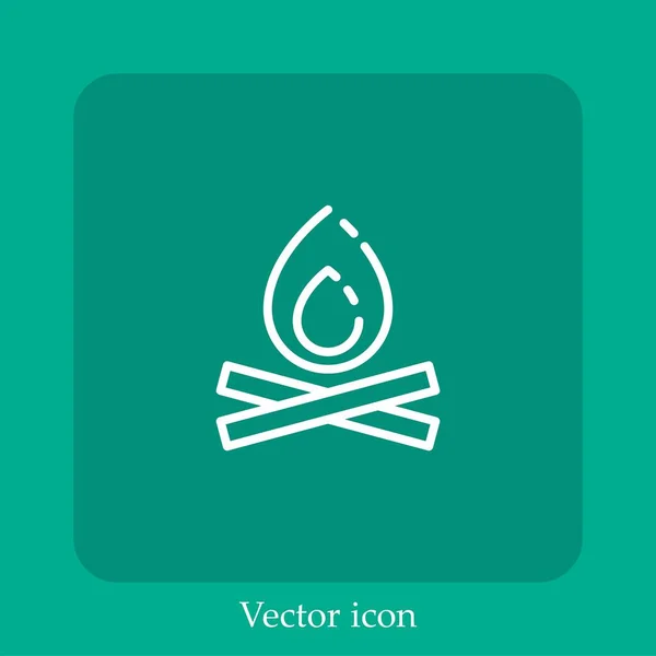 Bonfire Vector Icon Lineare Icon Line Mit Editierbarem Strich — Stockvektor