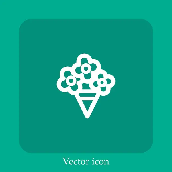 Strauß Vektor Symbol Lineare Icon Line Mit Editierbarem Strich — Stockvektor