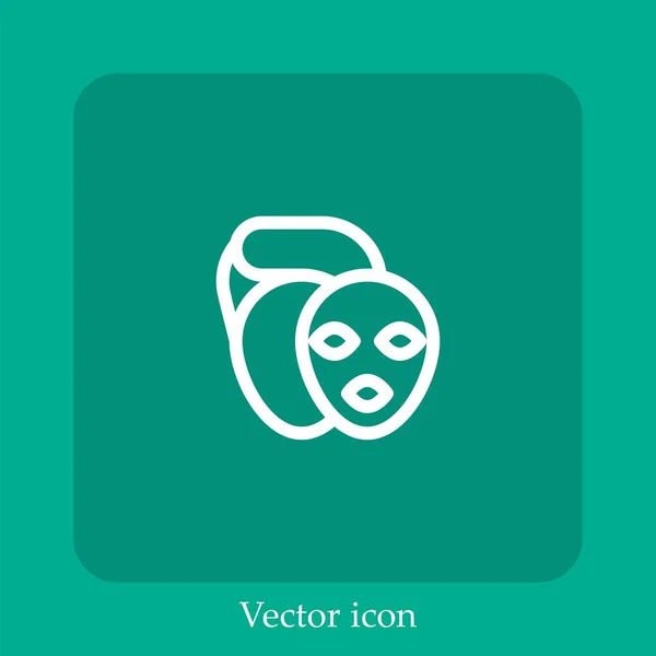 Gesichtsbehandlung Vektor Symbol Lineare Icon Line Mit Editierbarem Strich — Stockvektor