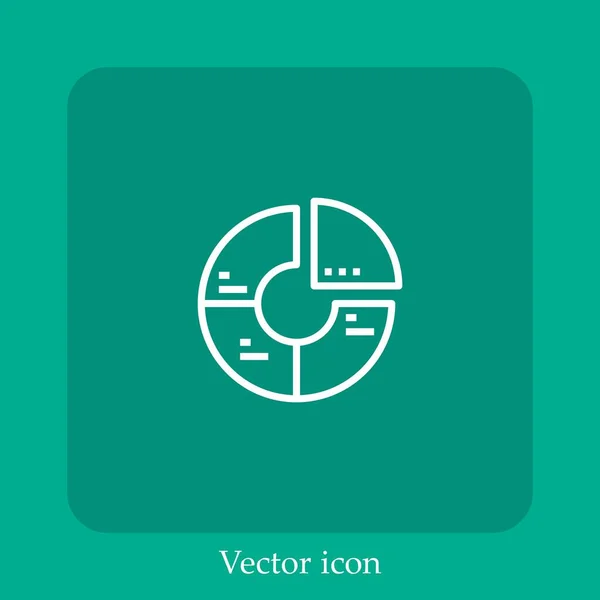 Tortendiagramm Vektor Symbol Lineare Icon Line Mit Editierbarem Strich — Stockvektor