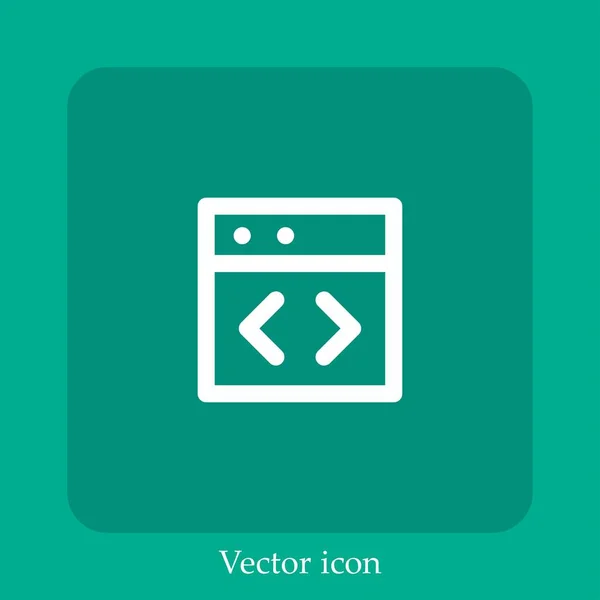 Broswer Icône Vectorielle Icône Linéaire Ligne Avec Course Modifiable — Image vectorielle