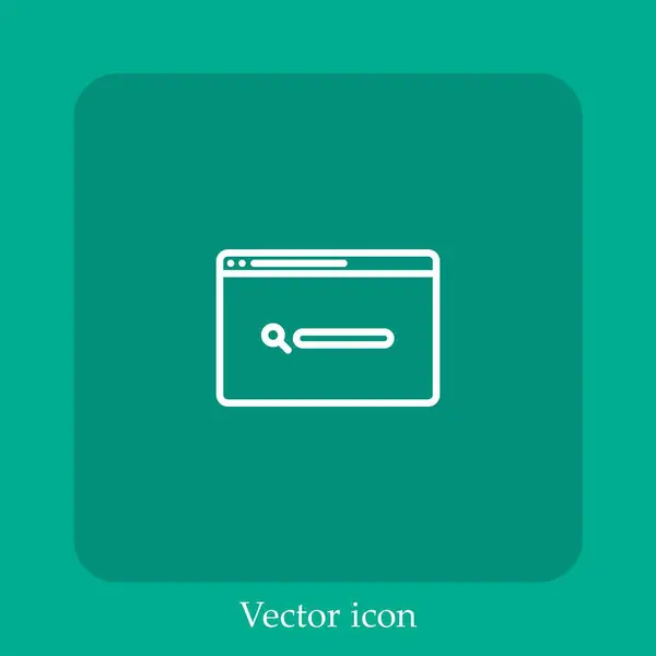 Browser Vector Icon Linear Icon Line Editable Stroke — Stock Vector